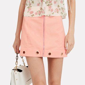 NWT For Love & Lemons Crème Puff Denim Mini Skirt